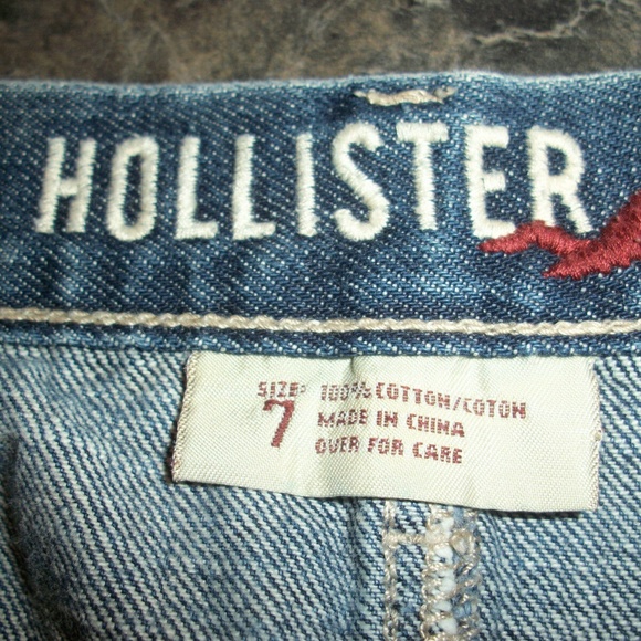 HOLLISTER Dark Denim Mini Straight Skirt Size 7 - Picture 8 of 8
